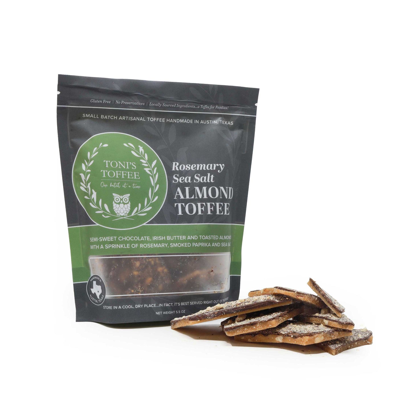 Rosemary Sea Salt Almond Toffee