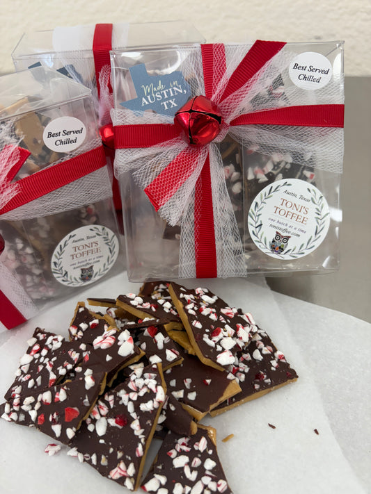 Toni's Toffee 4oz HOLIDAY Peppermint Box